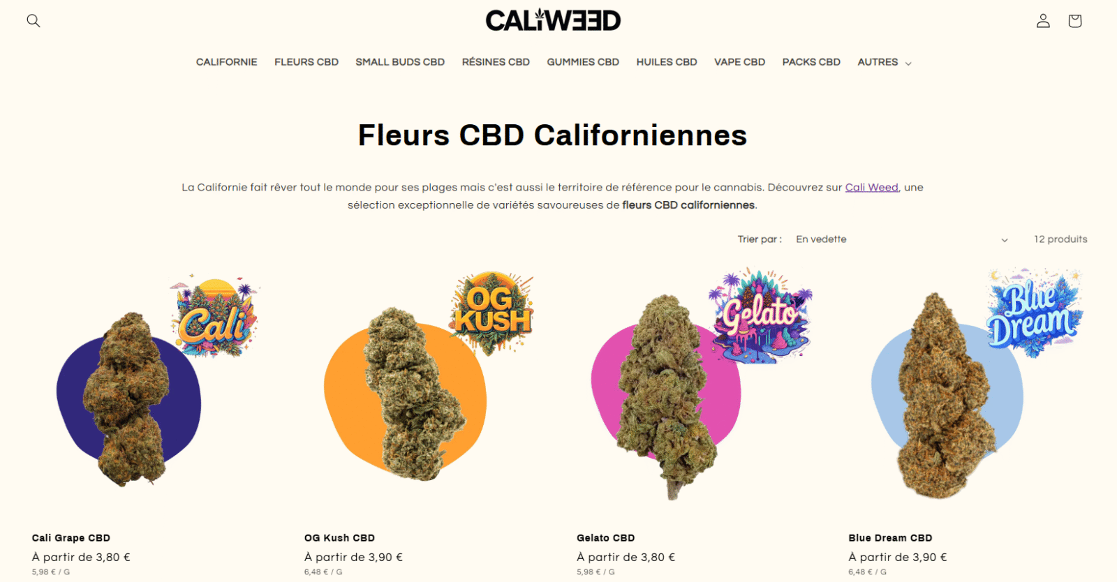 cali weed fleurs cbd californie